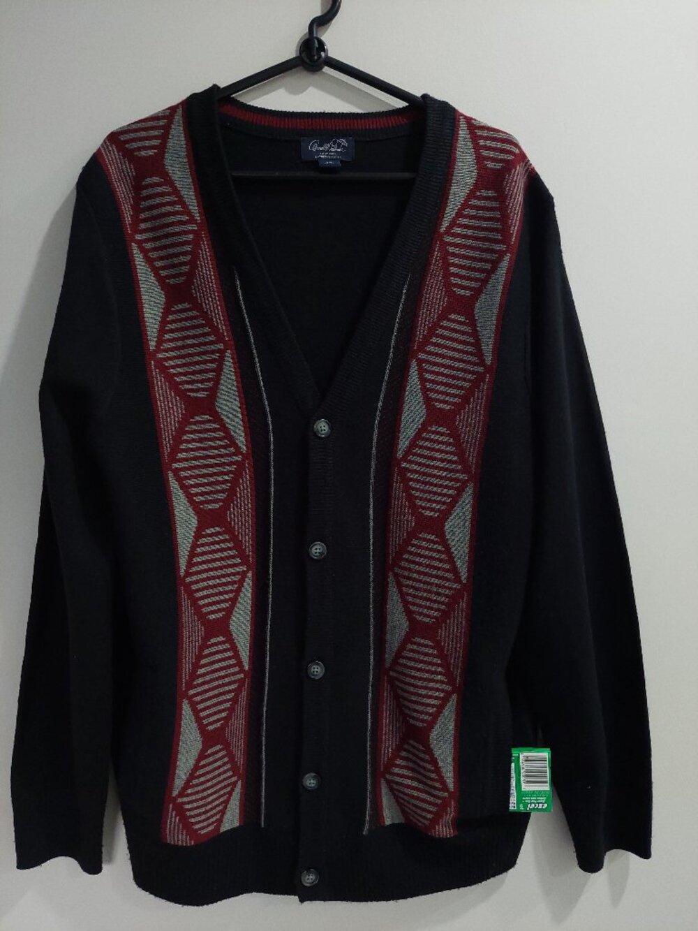 Arnold Palmer Men's Small 34-36 Knit Cardigan Sweater Vintge 80s Grandpa